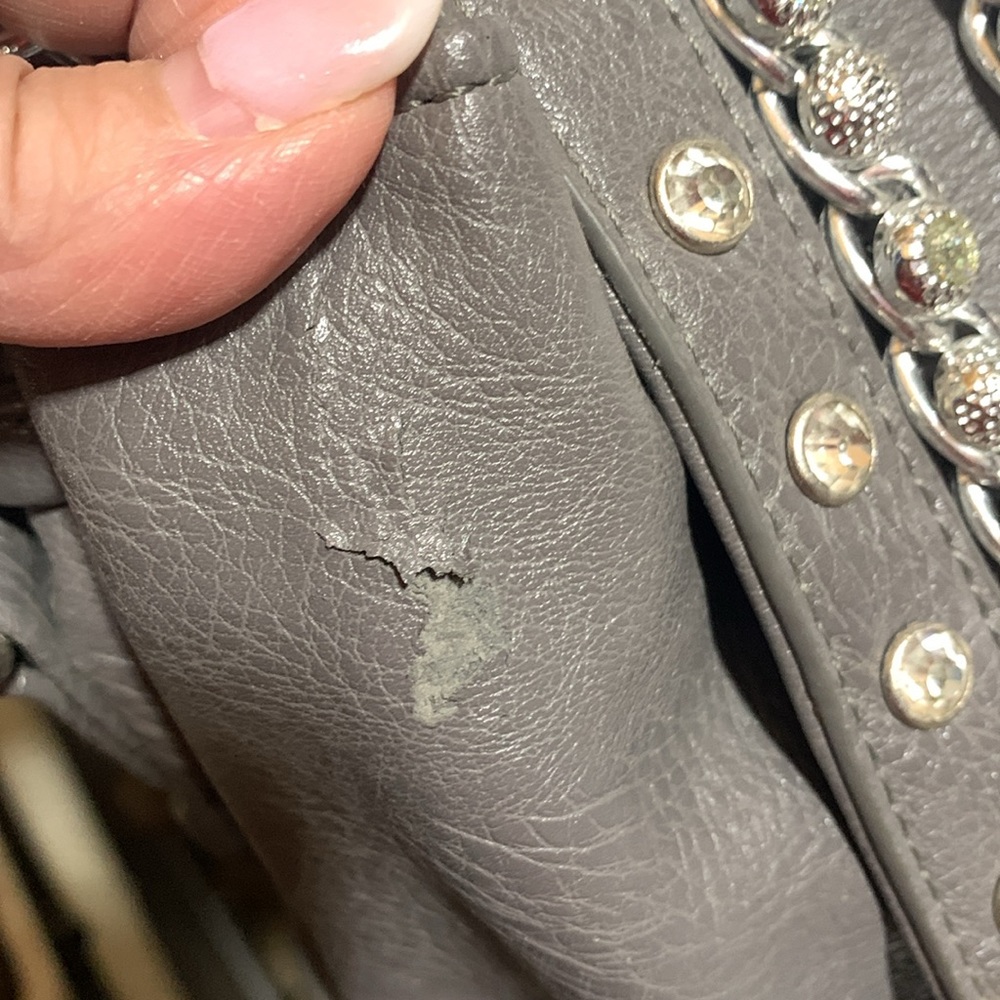 SALE 🦋 Gray Color Sharif Joan Boyce Purse Shoulder Bag With Purse Bag NWOT - Picture 13 of 13